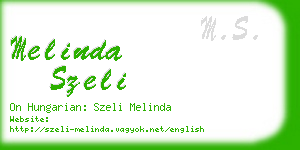 melinda szeli business card